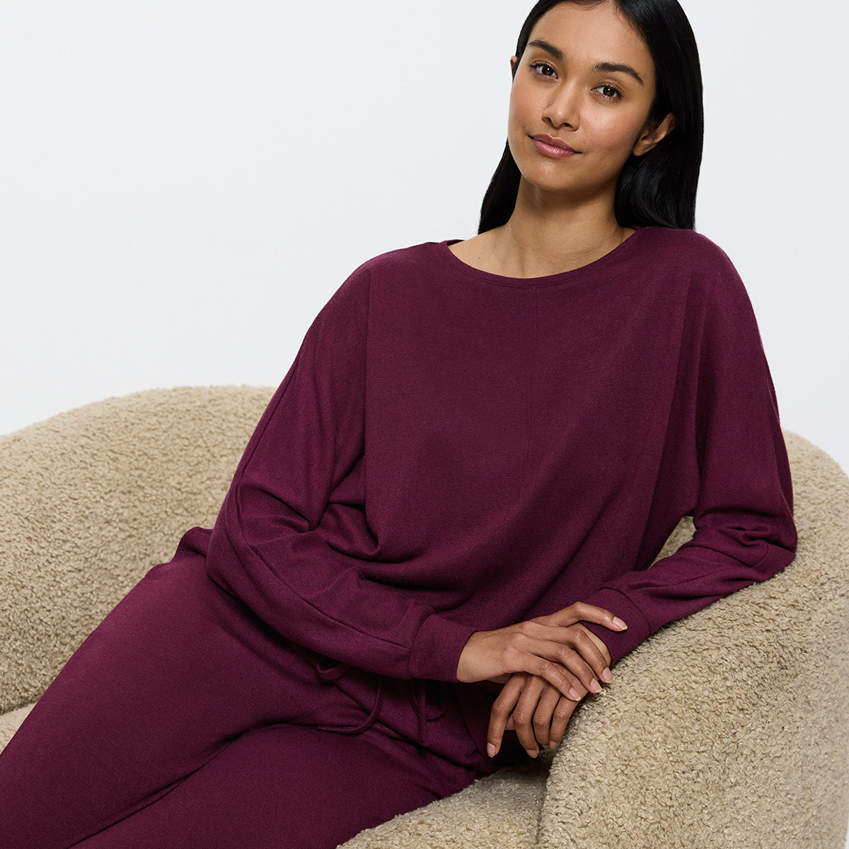 Triumph Cozy Comfort striktrøje, rød - 10216538 - 00EG - Burgundy