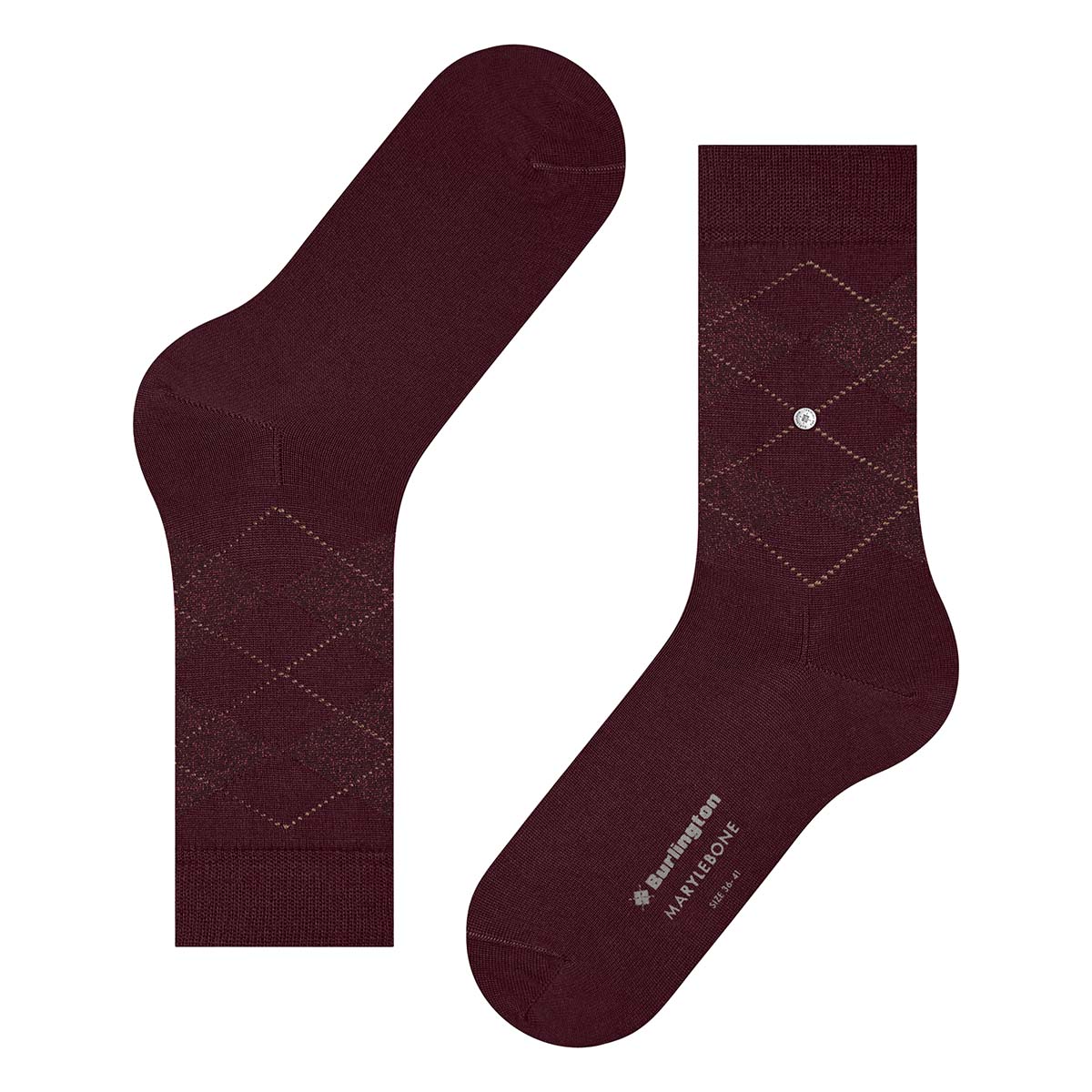 Burlington Marylebone Glitter ankelstrømper, rød - 22182 - 8435 - Claret
