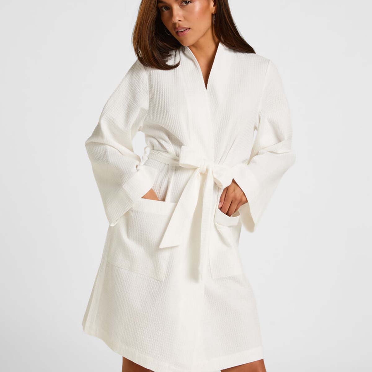 Hunkemöller kimono, hvid - 302789 - HKM White - HKM White