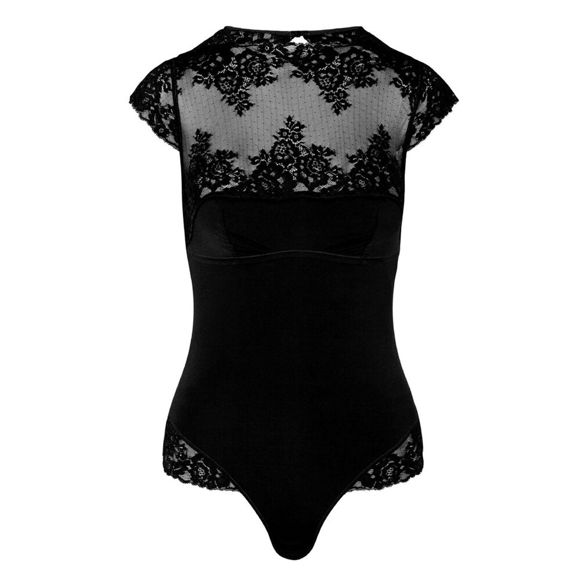 Hunkemöller Rosie bodystocking, sort - 305942 - Caviar - Caviar
