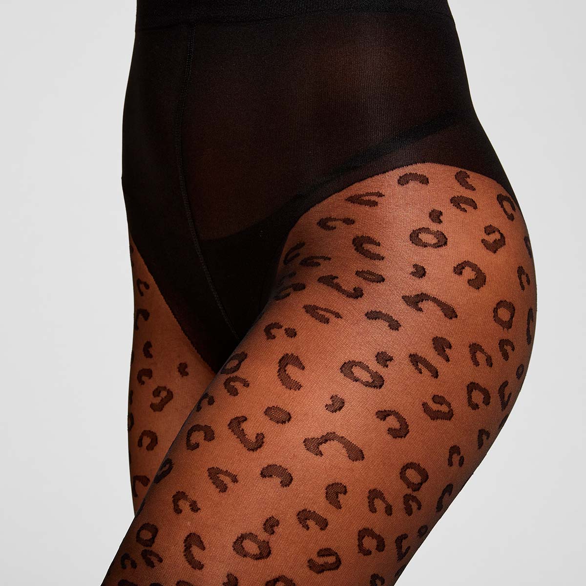 Hunkemöller 15 Den strømpebukser, leopard - 306939 - Black - Black