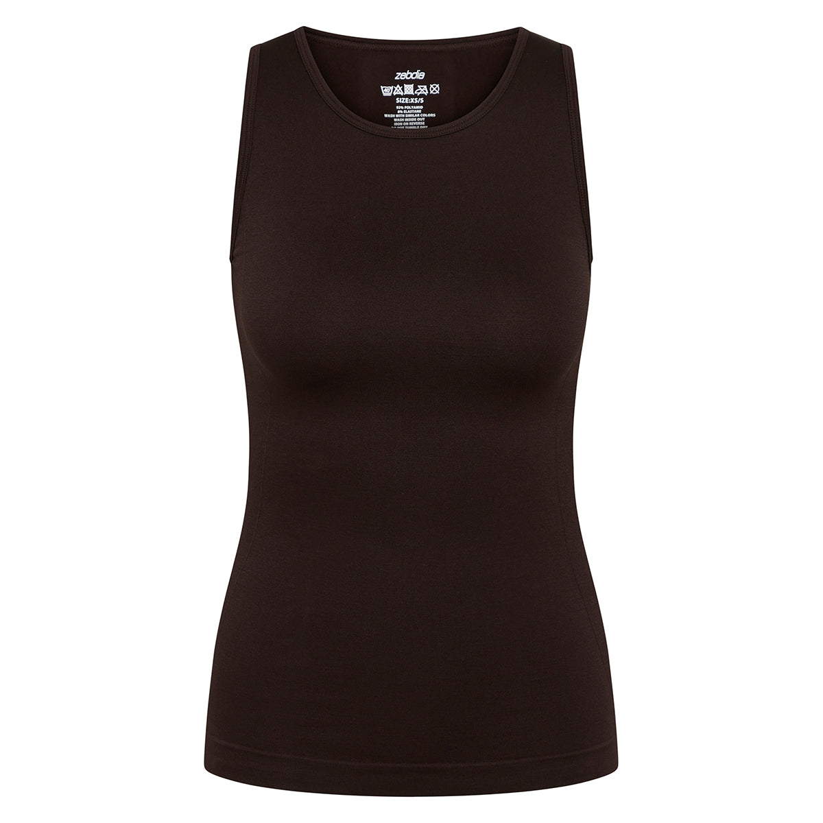 Zebdia Women Seamless tank - Black Coffee - 35015-8003