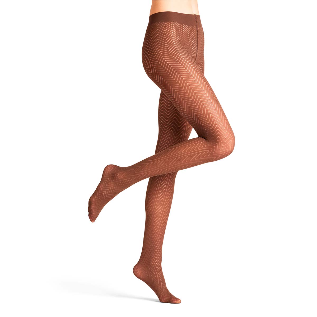 Falke Chevron strømpebukser, brun - 42351 - 5080 - Chocolate