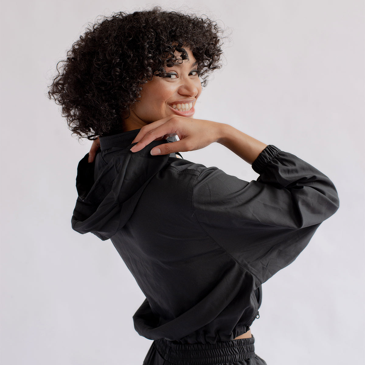 Girlfriend Collective Hummingbird Half Zip - Black - 6006-BLACK