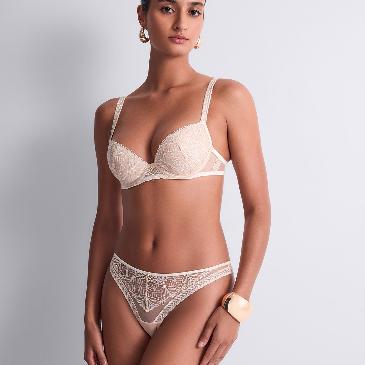 Aubade Iconic Calypso tanga trusse, creme - 6C26 - DUNN - Dune