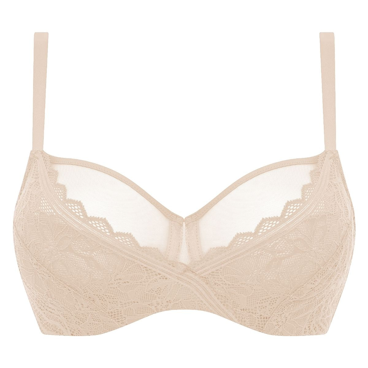 Chantelle EasyFeel Floral Touch BH med bøjle, beige - C94210 - 01N - Golden Beige