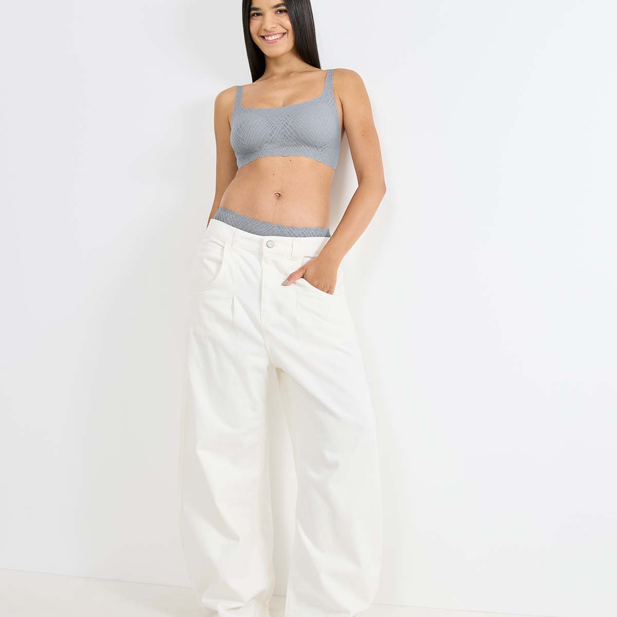 Sloggi Zero Feel Bliss BH top, grå - 10219678 - 3602 - Chrome