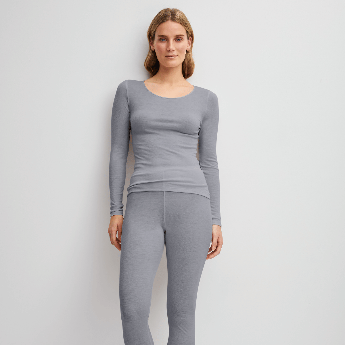 Calida True Confidence bluse, grå - 15530 - 857 - Platin Melé