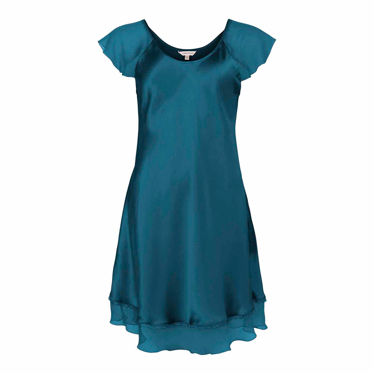 Lady Avenue Pure Silk natkjole, blå - 25-80220 - 0112 - Dark Petrol
