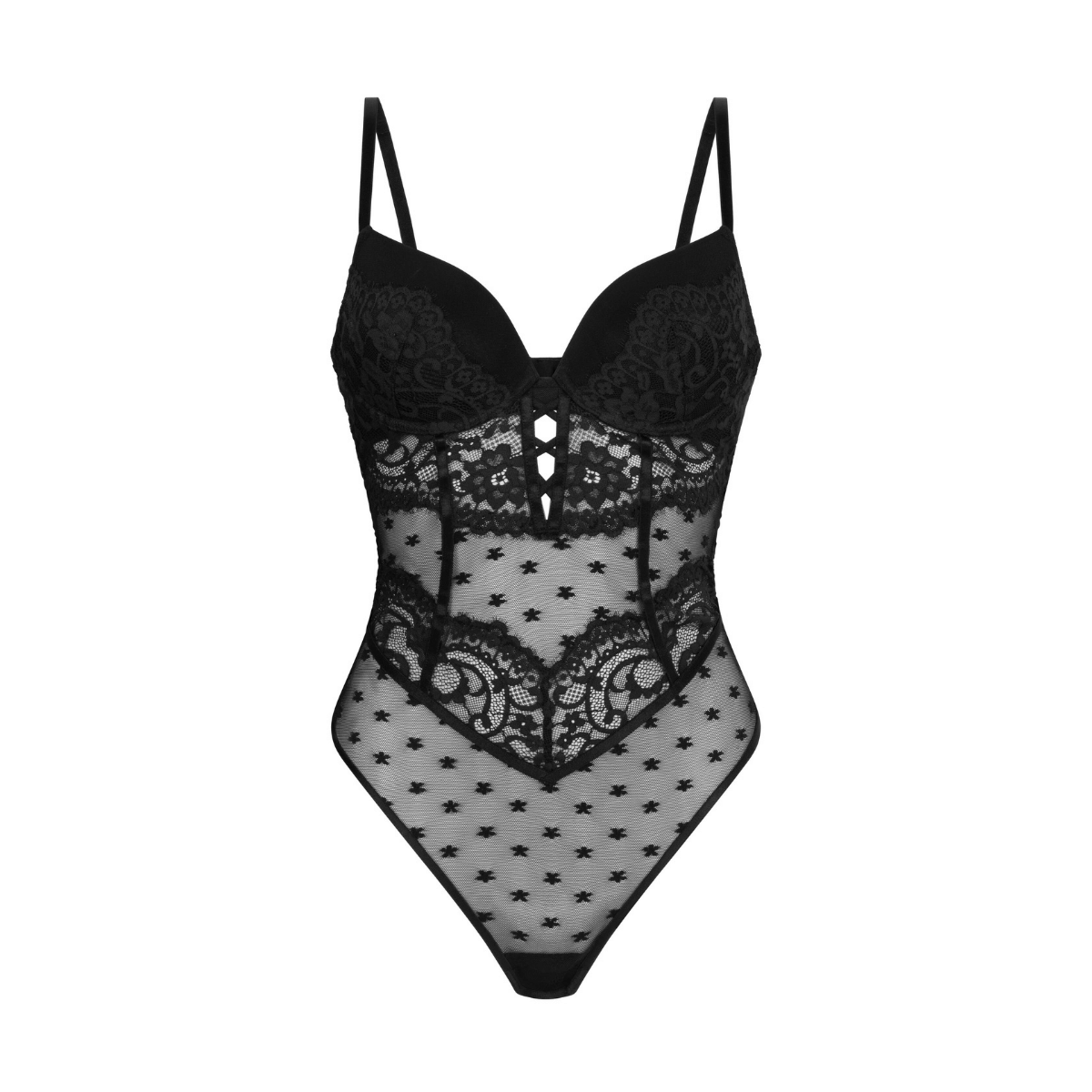 Hunkemöller Valora bodystocking, sort - 304324 - CAVIAR - Caviar