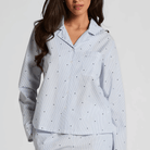 Hunkemöller natskjorte, blå - 304584 - CORNFLOWER BLUE - Cornflower Blue