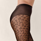 Hunkemöller 15 Den strømpebukser, leopard - 306939 - Black - Black