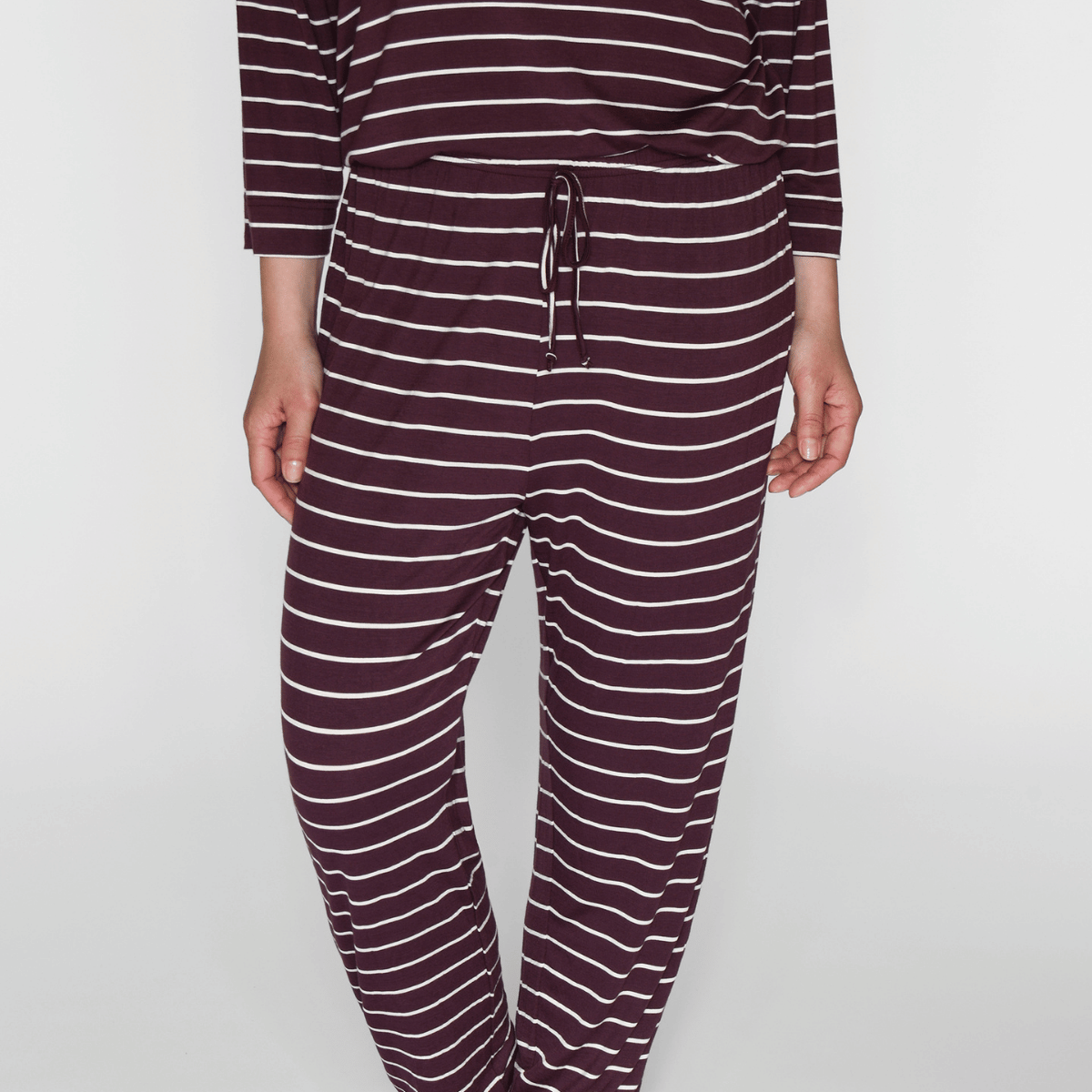 CCDK Johanne natbukser, lilla - 60130 - 3046 - Fudge Stripe