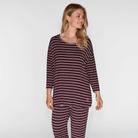 CCDK Janis nattrøje, lilla - 61422 - 3046 - Fudge Stripe