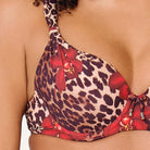 LingaDore Leopard Flower Shine bikini top med bøjle, leopard - 8201BT - 340 - Leopard Flower