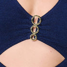 LingaDore A Touch Of Gold Shine badedragt uden bøjle, blå - 8216SS - 353 - Admiral Blue