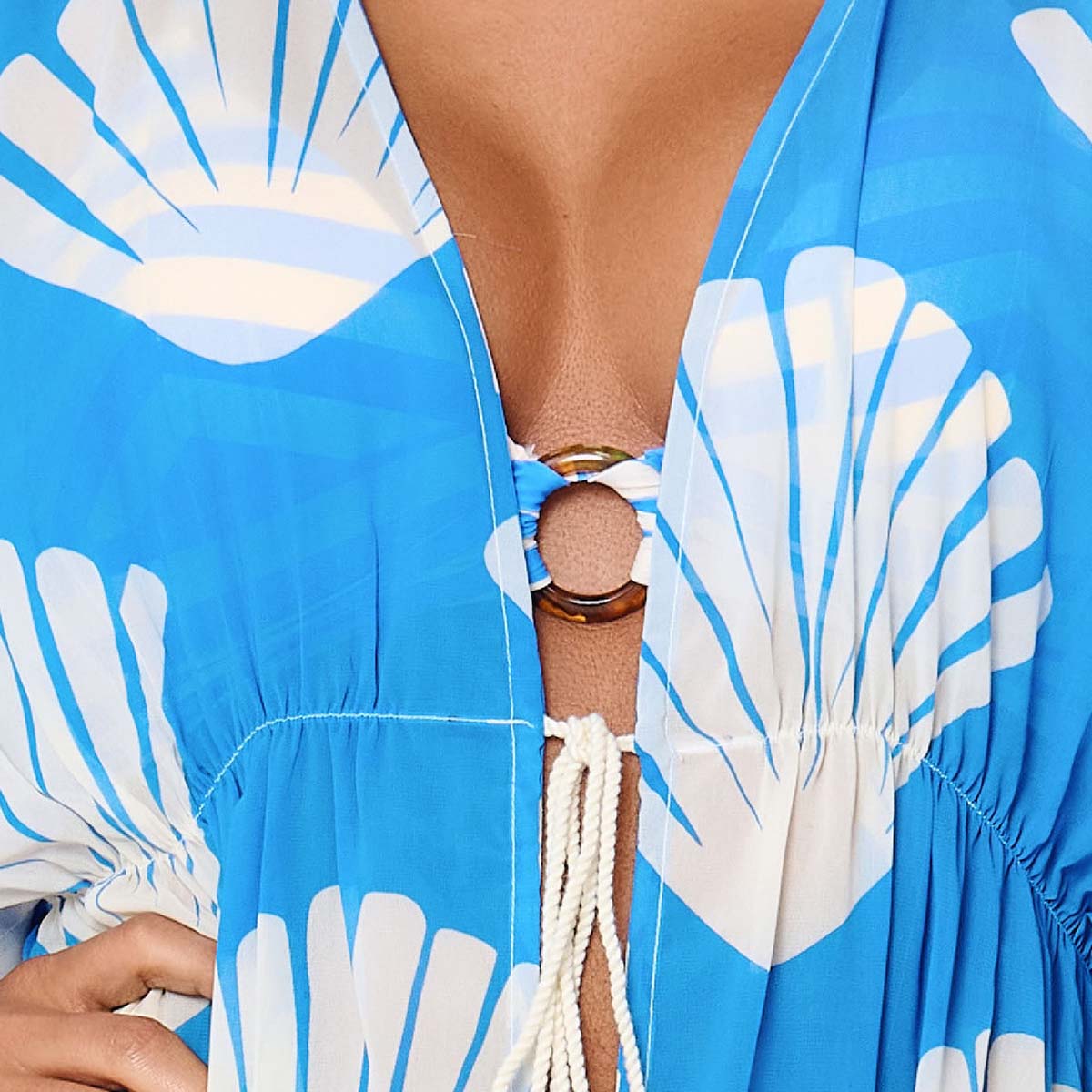 LingaDore Summer Stripes kimono, blå - 8218P-1 - 355 - Ortensia Blue Stripe