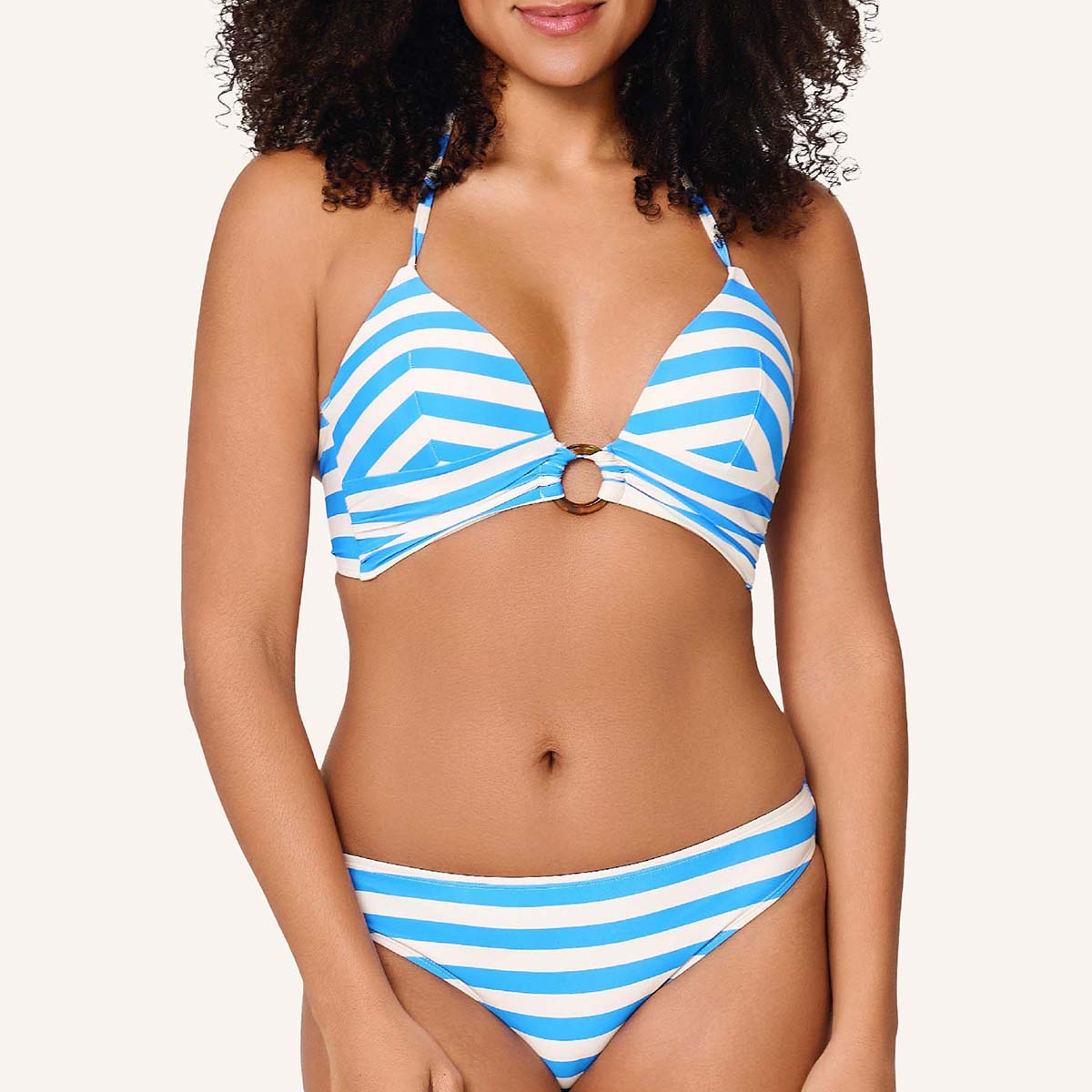 LingaDore Summer Stripes bikinisæt, blå - 8218 - 355 - Ortensia Blue Stripe