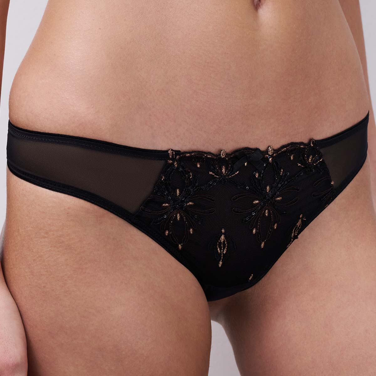 Chantelle Champs Elysees tanga trusse, sort - C26090 - E17 - Dazzling Black